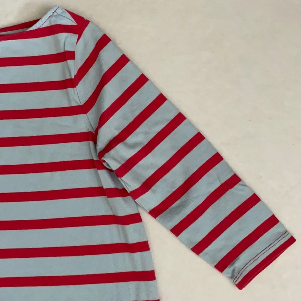 The Nines by Hatch | Cotton 3/4 Sleeve Nautical Stripe Maternity Mini Dress (XS) - Picture 7 of 16
